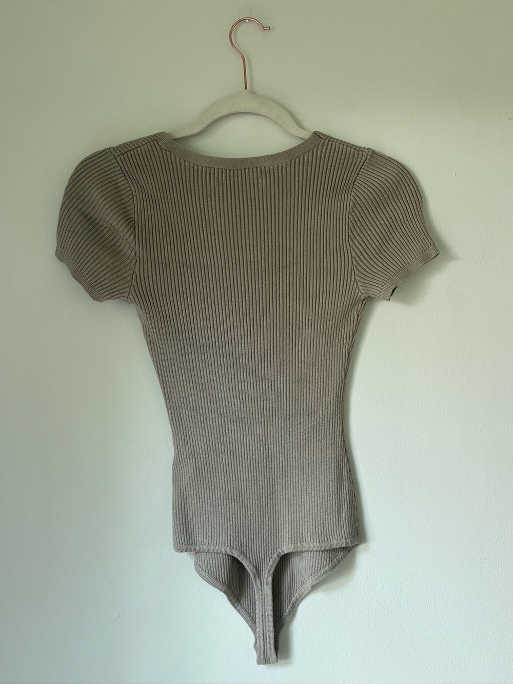 Abercrombie & Fitch Ribbed Bodysuit Taupe Brown Size S - Picture 2 of 3